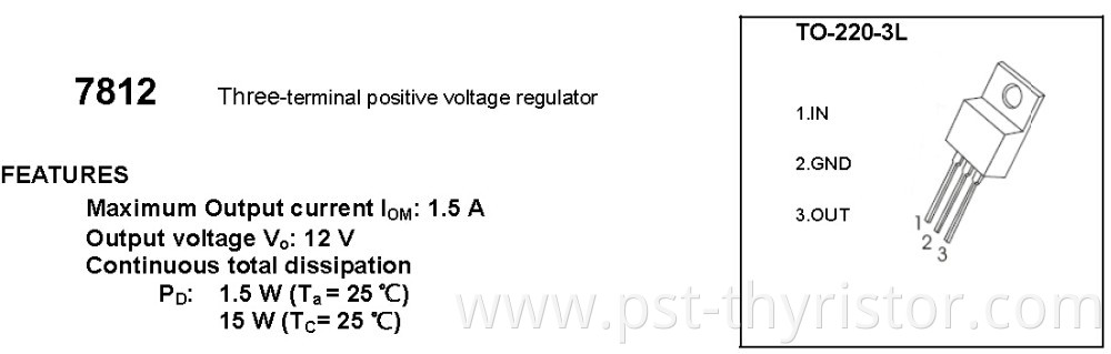 Integrated regulator IC 7812